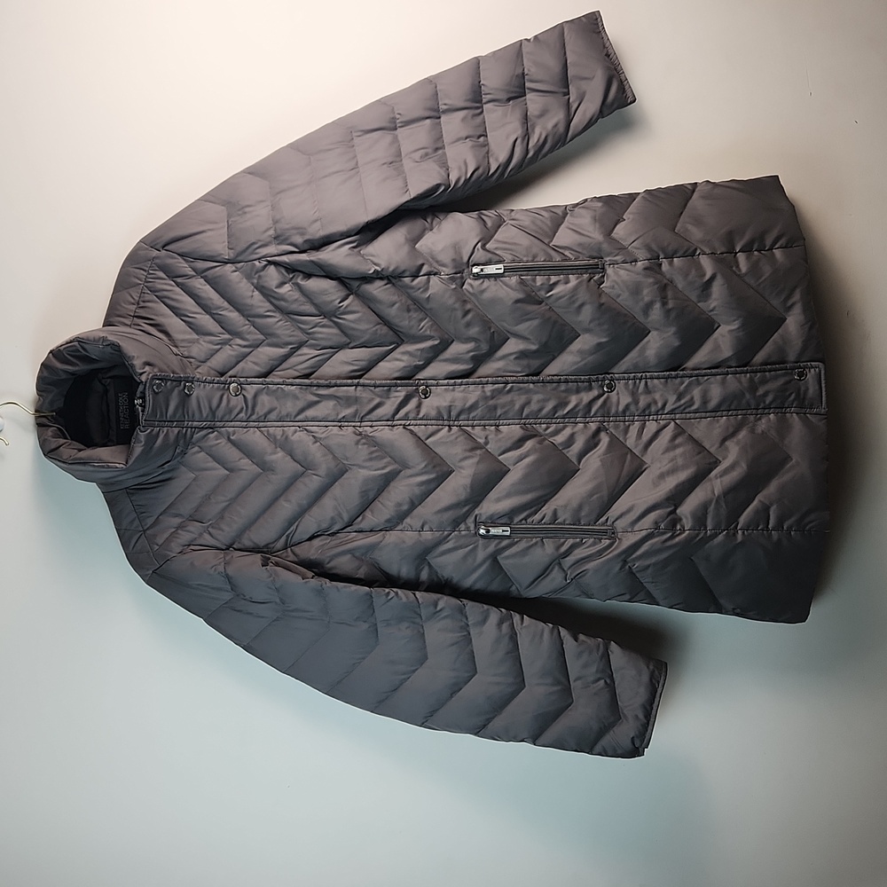 Kenneth Cole Reaction Gray Womans Large Down & Duck Feather long puffer coat